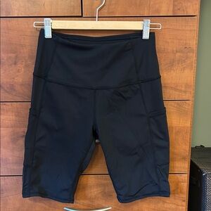 Women's Black Bike Shorts with Pockets